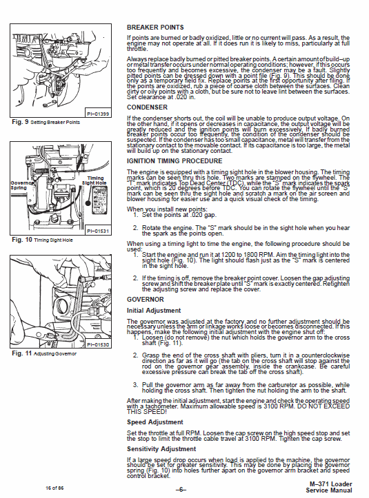 Bobcat 371 Skid Steer Loader Gasoline and L.P Gas Pdf Repair Service Manual 3