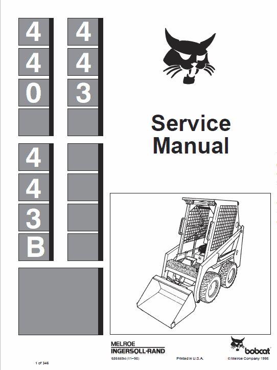 Bobcat 440, 443, 443B Skid Steer Loader Pdf Repair Service Manual (p. Nb. 6566694 6-12)