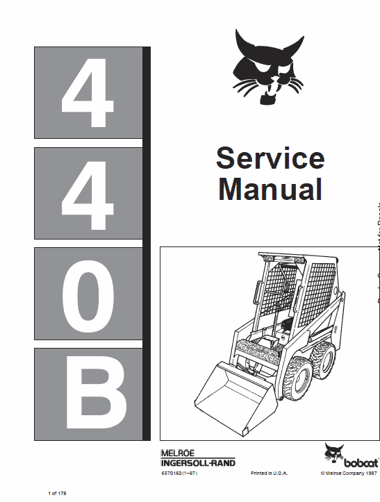 Bobcat 440B Skid Steer Loader Pdf Repair Service Manual Download