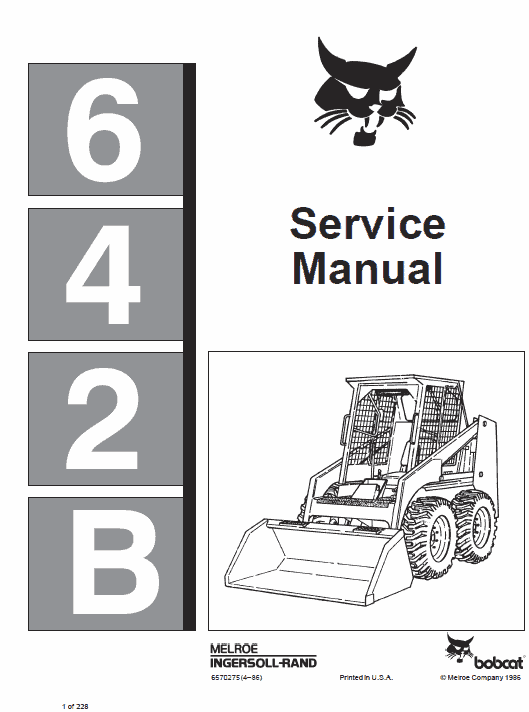 Bobcat 642B Skid Steer Loader Pdf Repair Service Manual