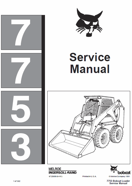 Bobcat 7753 Skid Steer Loader Pdf Repair Service Manual