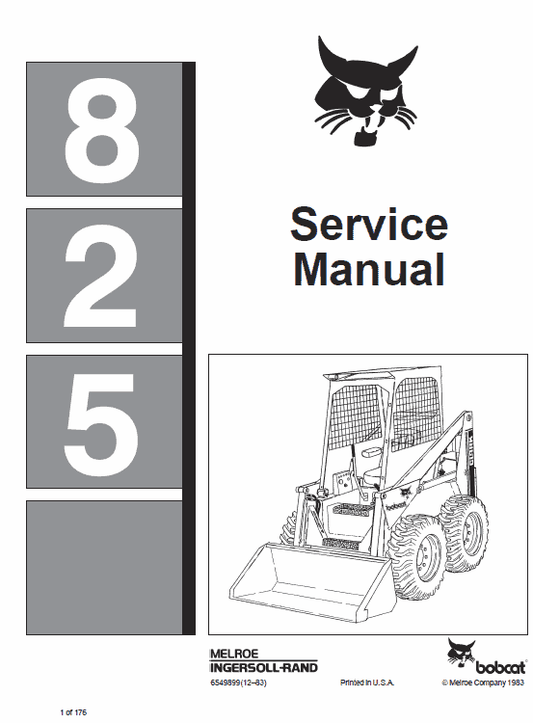 Bobcat 843, 843B Skid Steer Loader Pdf Repair Service Manual (Pb. No. 6566091 6-12)