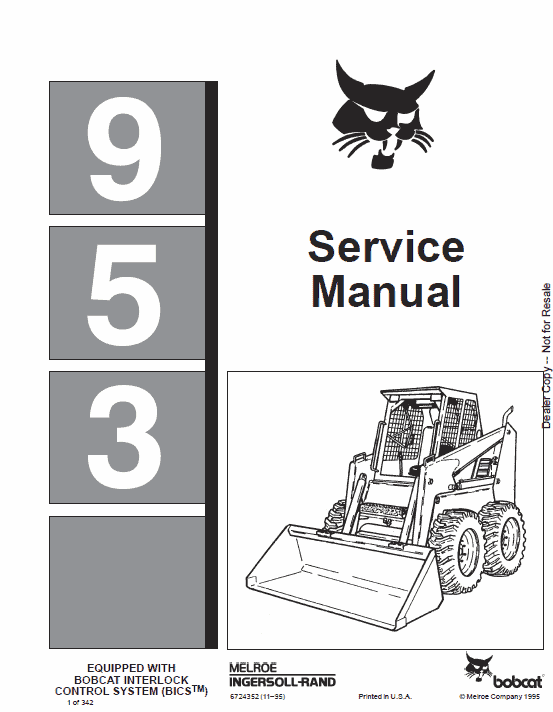 Bobcat 953 Skid Steer Loader Pdf Repair Service Manual