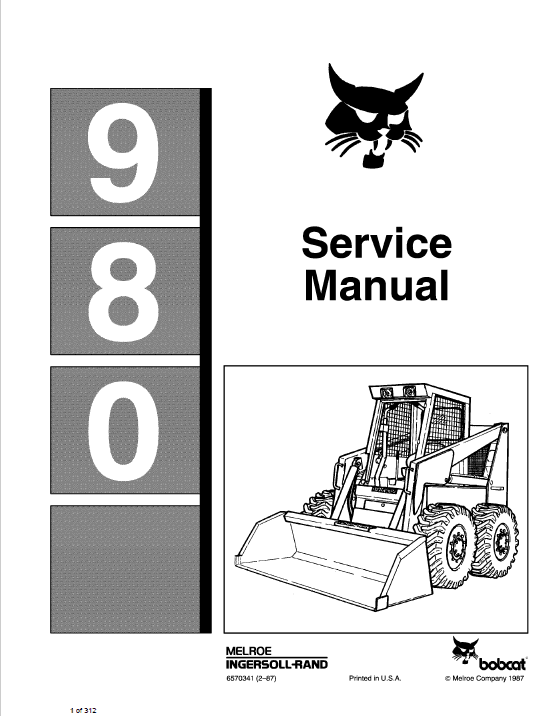 Bobcat 980 Skid Steer Loader Pdf Repair Service Manual