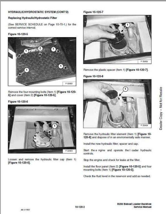 Bobcat B200 Backhoe Loader Pdf Repair Service Manual (p. Nb. 6901848 (6-12))