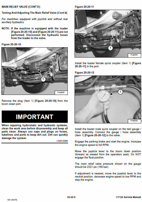 Bobcat CT120 Compact Tractor Pdf Repair Service Manual