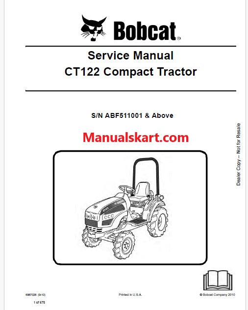 Bobcat CT122 Compact Tractor Pdf Repair Service Manual