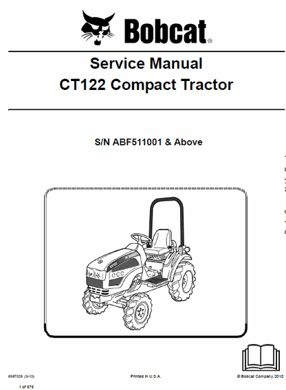 Bobcat CT122 Compact Tractor Pdf Repair Service Manual