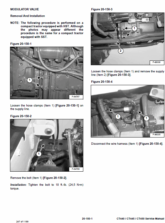 Bobcat CT440, CT445, CT450 Compact Tractor Pdf Repair Service Manual 2