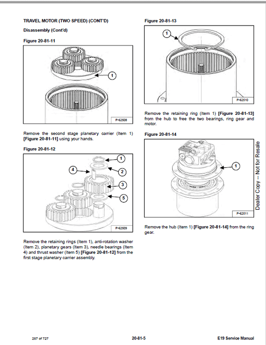 Bobcat E19 Compact Excavator Pdf Repair Service Manual 2018 (Pb. No. 7255013enus 11-18 B)