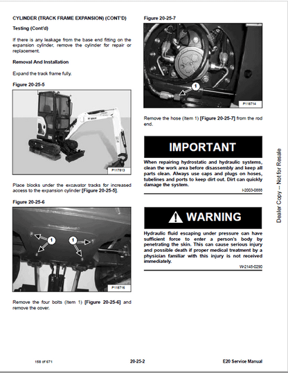 Bobcat E20 Compact Excavator Pdf Repair Service Manual (Pb. No. 7255008enus 04-18 A) 3