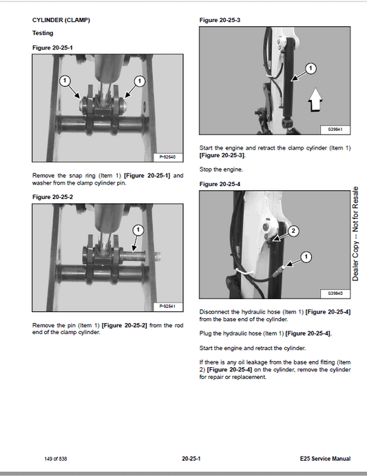 Bobcat E25 Compact Excavator Pdf Repair Service Manual Download (p. Nb. 6989691enus 05-18 D)