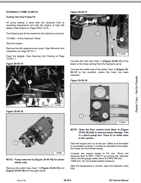 Bobcat E27 Compact Excavator Pdf Repair Service Manual (Pb. No. 7349758enus 09-18 0) 2