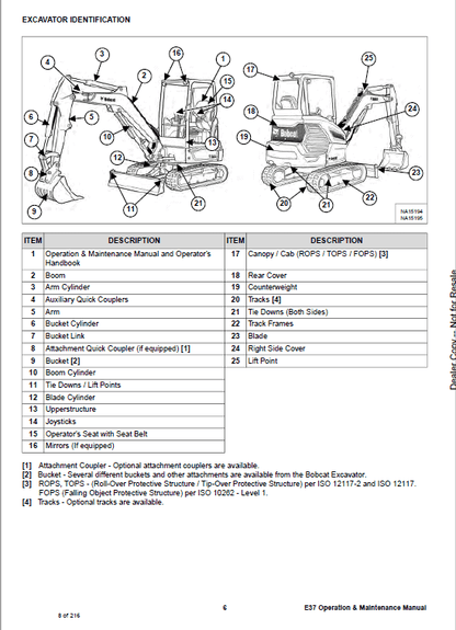 Bobcat E37 Compact Excavator Pdf Repair Service Manual (Pb. No. 7362438enus 01-21 A) 3