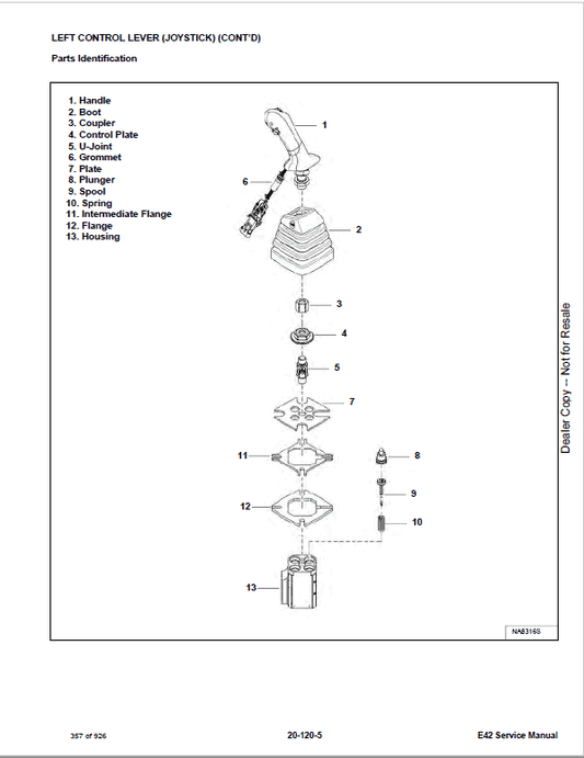 Bobcat E42 Compact Excavator Pdf Repair Service Manual Download (Sn AHHB11001 & ABOVE)