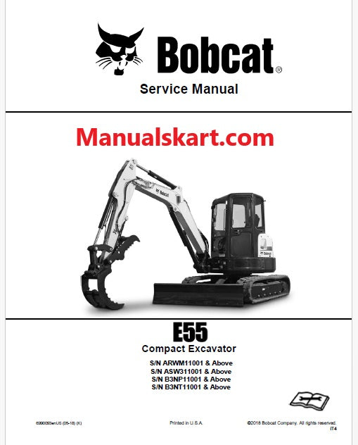 Bobcat E55 Compact Excavator Pdf Repair Service Manual