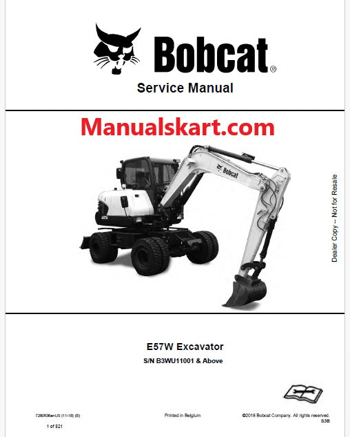 Bobcat E57W Excavator Pdf Repair Service Manual