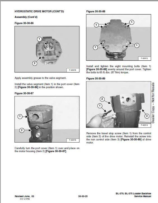 Bobcat Ingersoll Rand BL370, BL375 Backhoe Loader Pdf Repair Service Manual