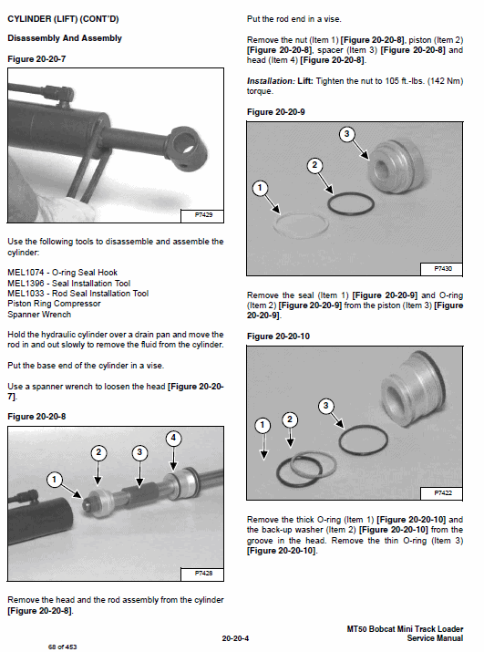 Bobcat MT50 Mini Track Loader Pdf Repair Service Manual (Pb. No. 6901510 6-12)