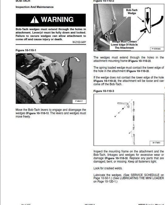 Bobcat MT85 Mini Track Loader Pdf Repair Service Manual (P. Nb. 7274811enus 10-20 E)