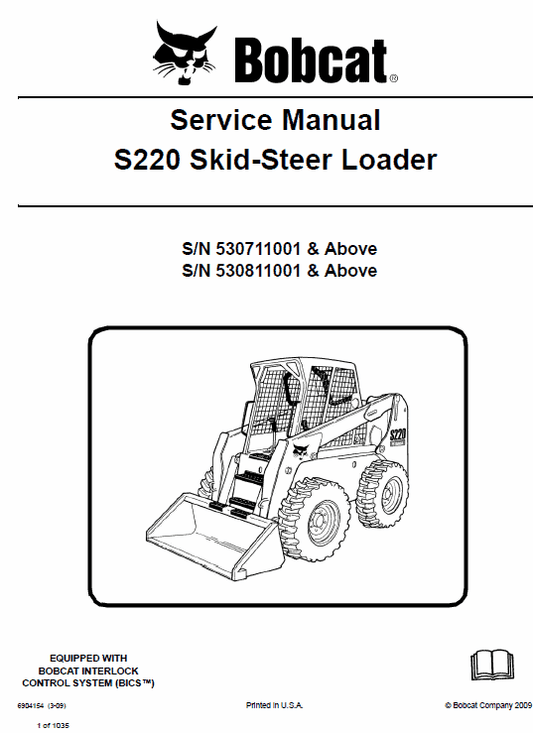 Bobcat S220 Skid Steer Loader Pdf Repair Service Manual
