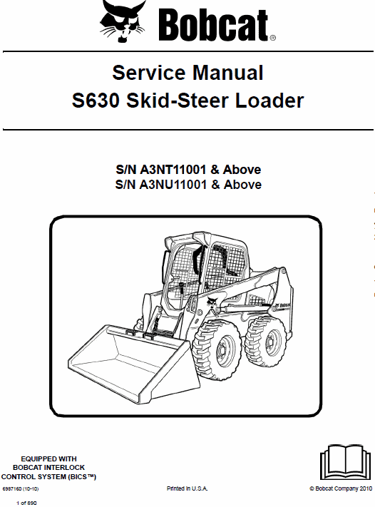 Bobcat S630 Skid Steer Loader Pdf Repair Service Manual Download