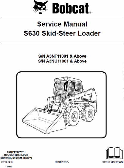 Bobcat S630 Skid Steer Loader Pdf Repair Service Manual