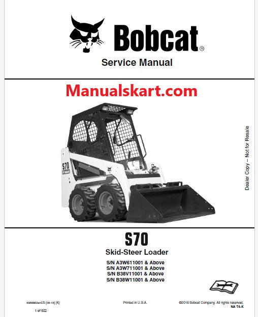 Bobcat S70 Skid Steer Loader Pdf Repair Service Manual