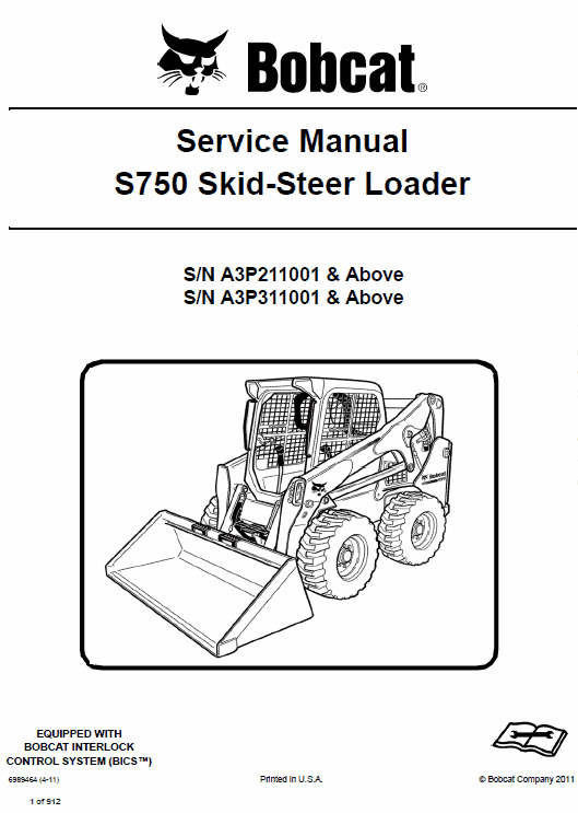 Bobcat S750 Skid Steer Loader Pdf Repair Service Manual Download