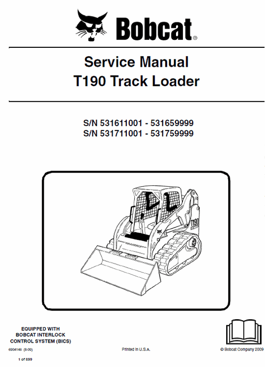 Bobcat T190 Compact Track Loader Pdf Repair Service Manual