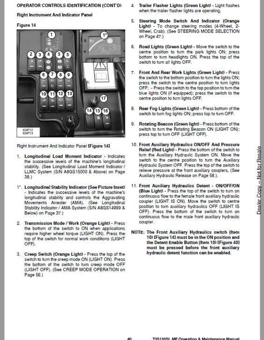 Bobcat T35.120SL MP versa Handler Telescopic Pdf Repair Service Manual