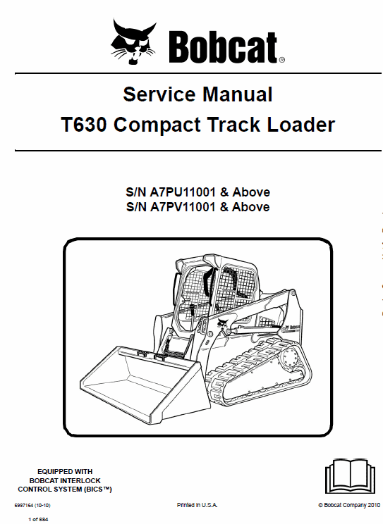 Bobcat T630 Compact Track Loader Pdf Repair Service Manual Download