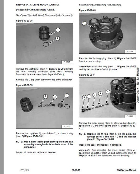 Bobcat T64 Compact Track Loader Pdf Repair Service Manual (p. Nb. 7353165enus 05-20 0)