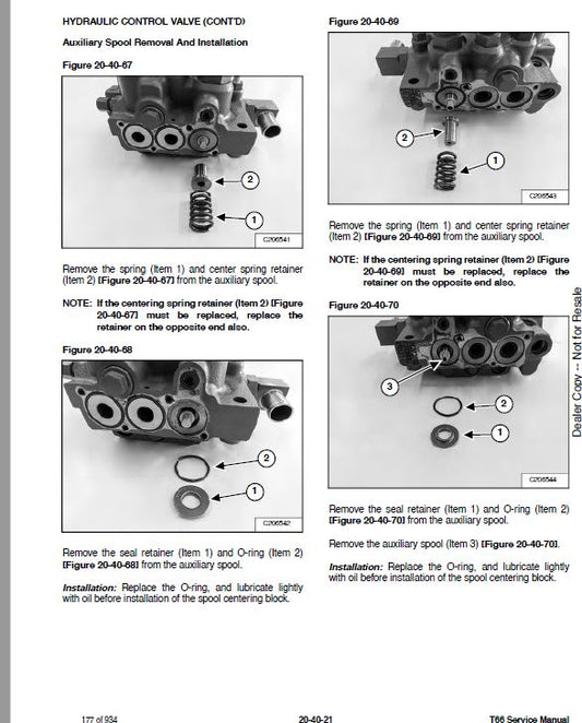 Bobcat T66 Compact Track Loader Pdf Repair Service Manual (P. Nb. 7353050enus 06-20 0)