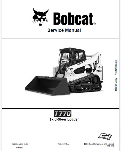 Bobcat T770 Compact Track Loader Pdf Repair Service Manual Download