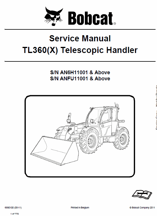 Bobcat Tl360 (x) Telescopic Handler Pdf Repair Service Manual Download