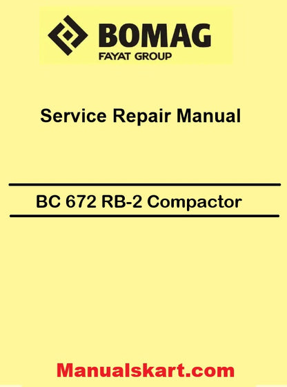 Bomag BC 672 RB-2 Compactor Pdf Repair Service Manual 00891765