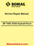Bomag BF 700C S500 Asphalt Paver Pdf Repair Service Manual 00840008EN