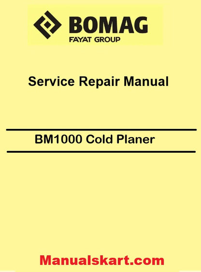 Bomag BM1000 Cold Planer Pdf Repair Service Manual 00891761