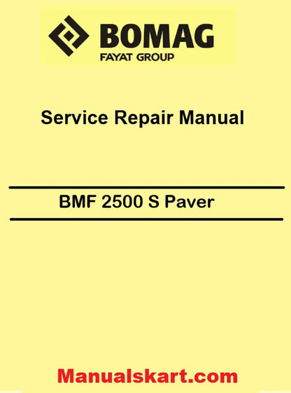 Bomag BMF 2500 S Paver Pdf Repair Service Manual