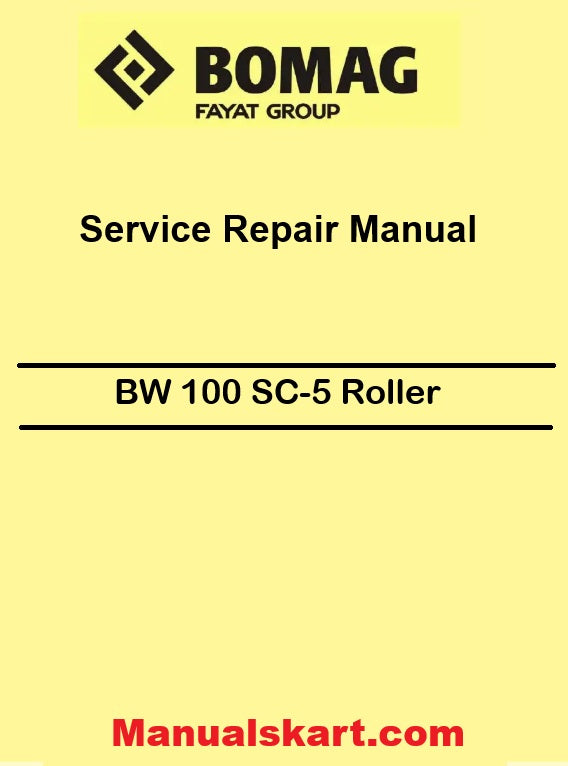 Bomag BW 100 SC-5 Combination Roller Pdf Repair Service Manual 00892560