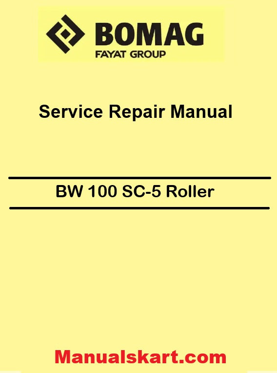 Bomag BW 100 SC-5 Roller Pdf Repair Service Manual 00891737