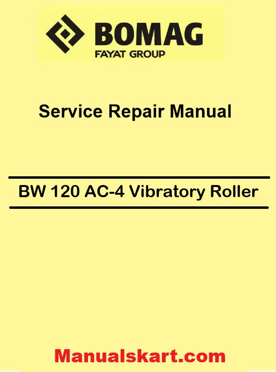 Bomag BW 120 AC-4 Tandem Vibratory Roller Pdf Service Manual 00891524