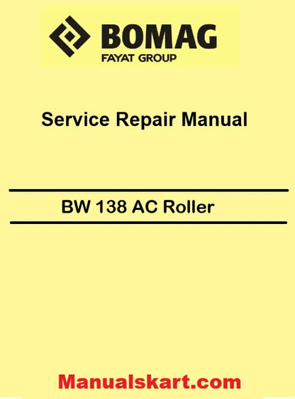 Bomag BW 138 AC Roller Pdf Repair Service Manual 00891456