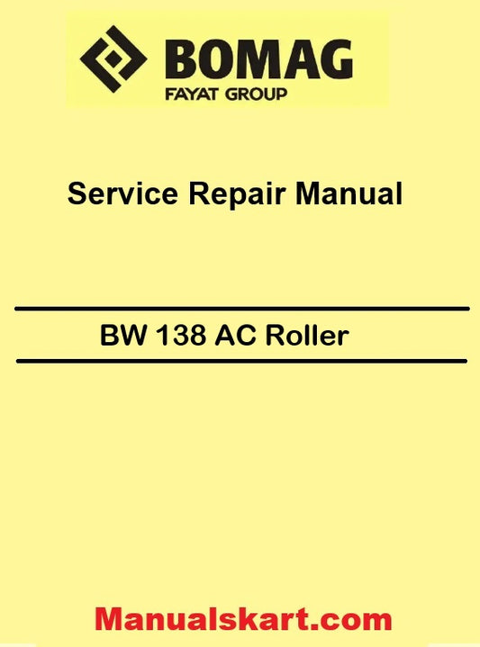 Bomag BW 138 AC Roller Pdf Repair Service Manual 00891456
