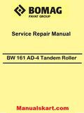 Bomag BW 161 AD-4 Tandem Vibratory Roller Pdf Service Manual 00891096