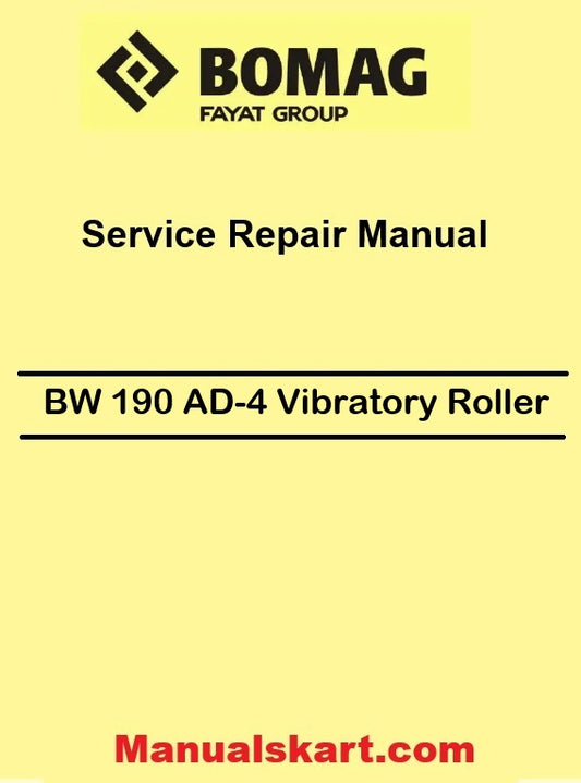Bomag BW 190 AD-4 Vibratory Roller Pdf Repair Service Manual 00891472