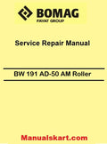 Bomag BW 191 AD-50 AM Roller Pdf Repair Service Manual 00840246DE