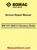 Bomag BW 191 ADO-5 Tandem Vibratory Roller Pdf Service Manual 00840100EN