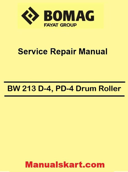 Bomag BW 213 D-4, PD-4 Single Drum Roller Pdf Service Manual 00891149